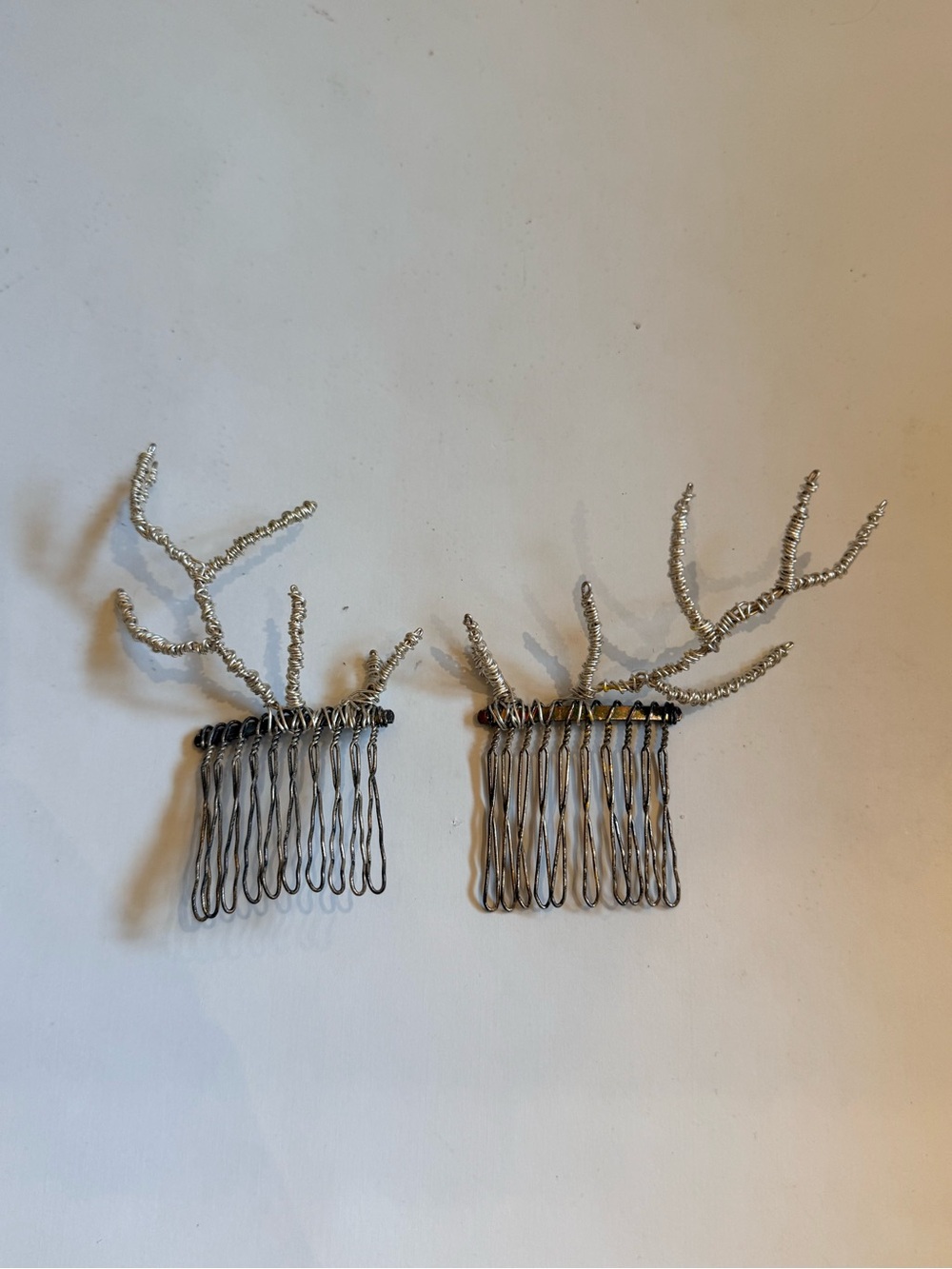 Curried Myrrh Silver Wire Antler Hair Combs Free People Set of 2